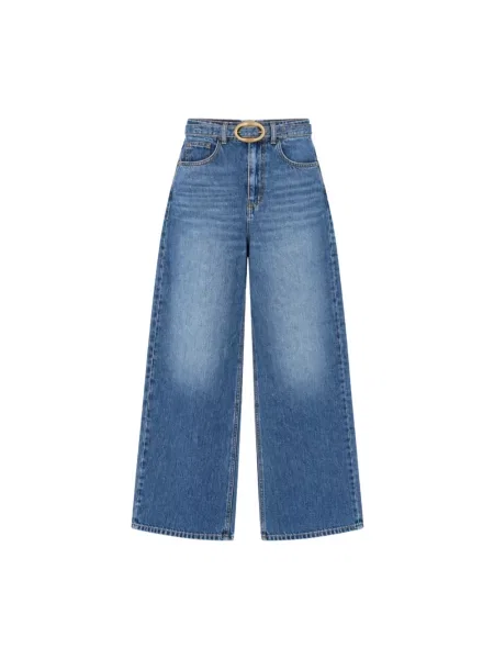 Szerokie jeansy Twinset niebieskie