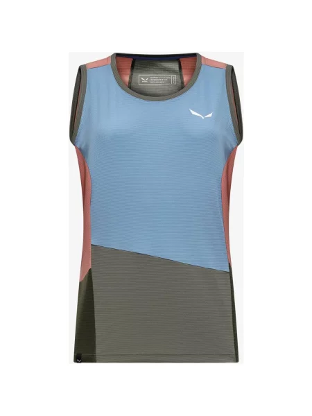 Koszulka Salewa Puez Sporty Dry bez rękawów niebieskozielona różowa 42 niebieska