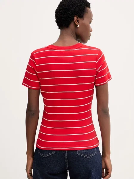 T-shirt Slim Fit z czystej bawełny Tommy Hilfiger czerwona