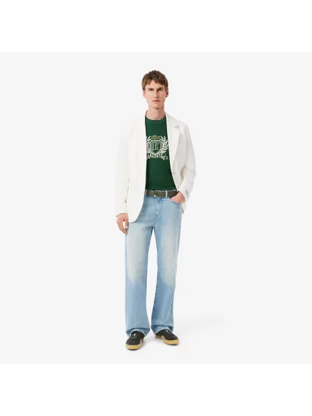 Lacoste ремінь шкіряний зелений