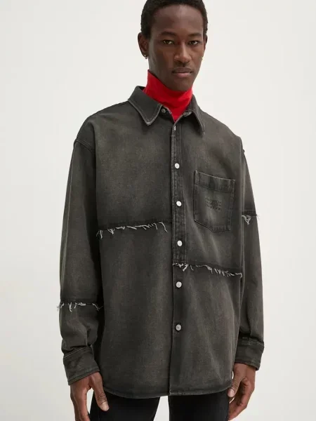 Джинсова сорочка Maison Margiela relaxed класичний комір сірий