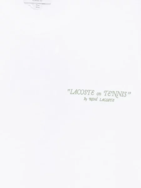 Tricou Lacoste cu broderie alb