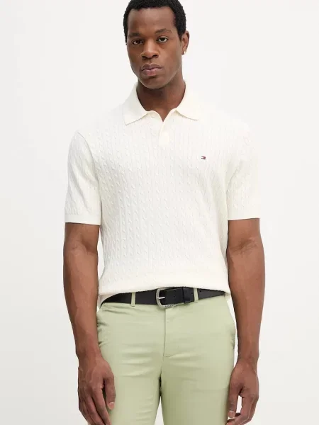 Tricou polo Tommy Hilfiger bej
