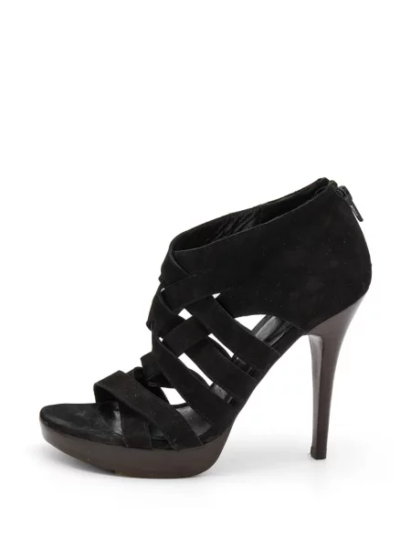 Sandale Stuart Weitzman din piele de căprioară cu bretele negru