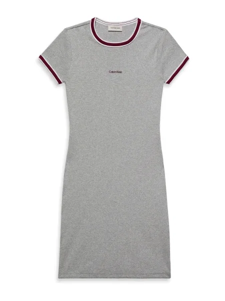 Calvin Klein Jeans Rochie gri deschis / roșu vin alb