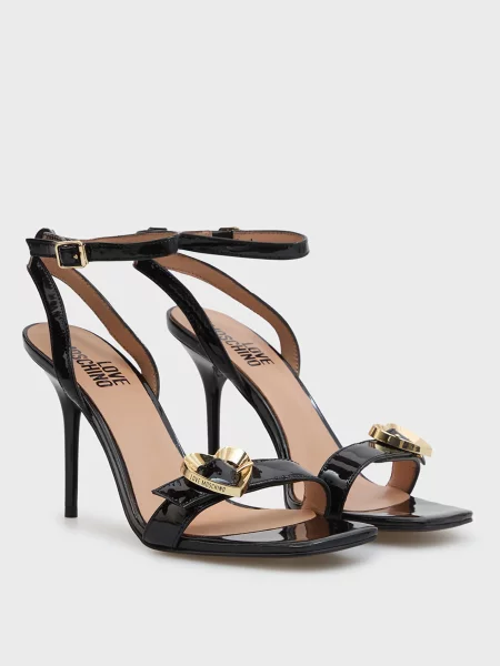 Кожаные босоножки Love Moschino черные
