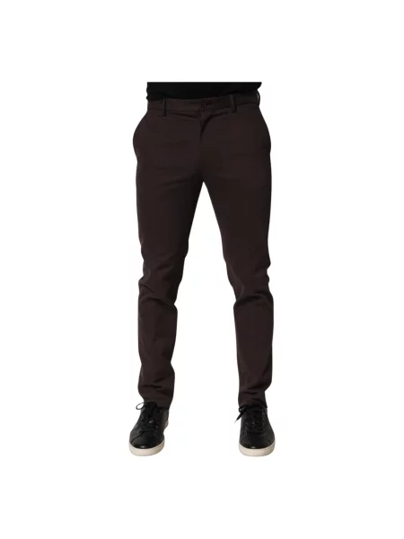 Skinny spodnie Dolce And Gabbana brązowe