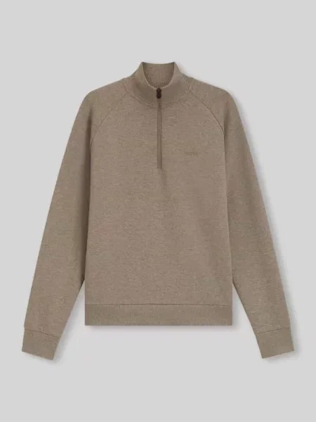 BOSS Green bluza z bawełną Sweat beżowa