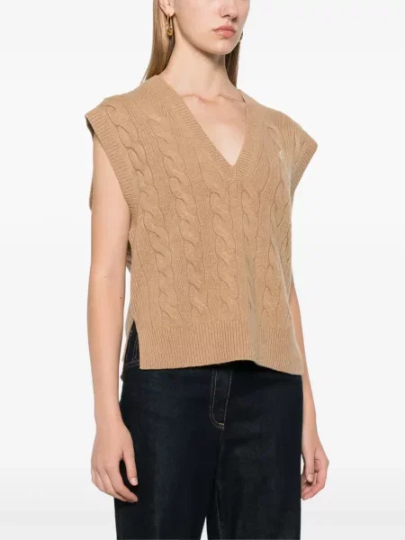 Pulover Polo Ralph Lauren cu decolteu în V roșu