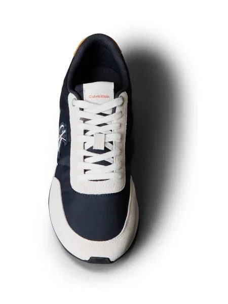 Férfi cipők Calvin Klein Retro Runner Ess Mix Mat vaporous white/casual bluee/cooling. Méret: 40 EU fehér
