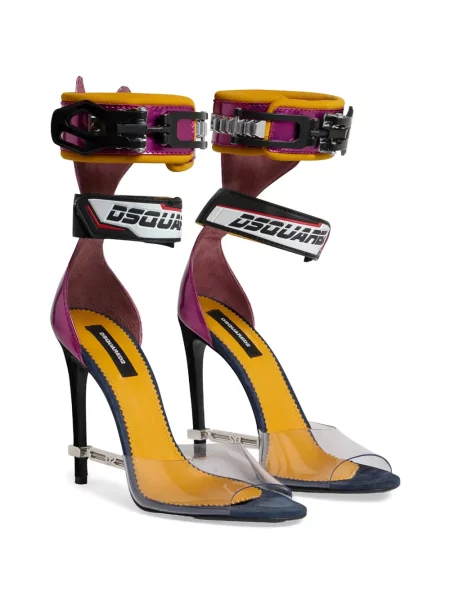 Sandale Dsquared2 din piele cu bretele roz