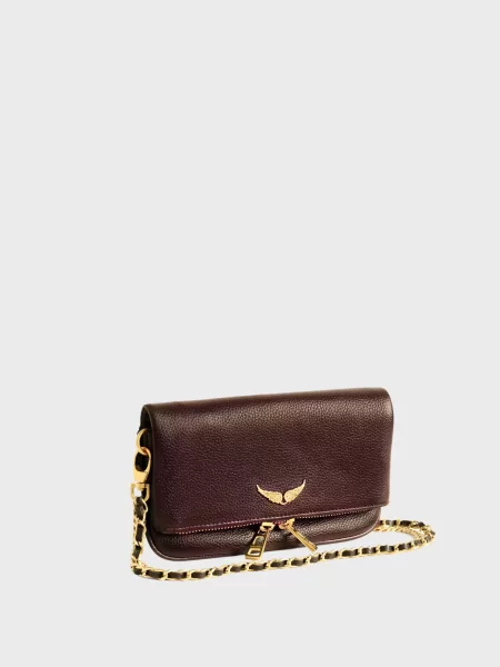 Кожаный клатч Zadig&voltaire фиолетовый