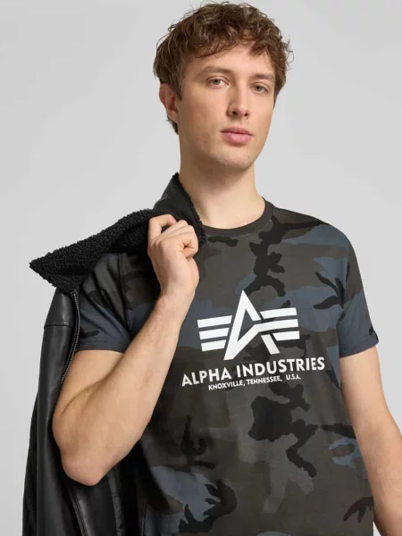 Alpha Industries t-shirt Basic T-Shirt Camo zielony wzorzysty czarna