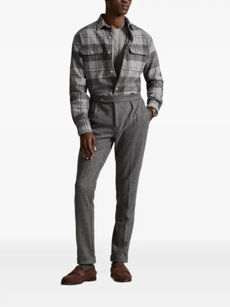 Czapka z daszkiem Polo Ralph Lauren w kratkę z twillu biznesowa niebieska