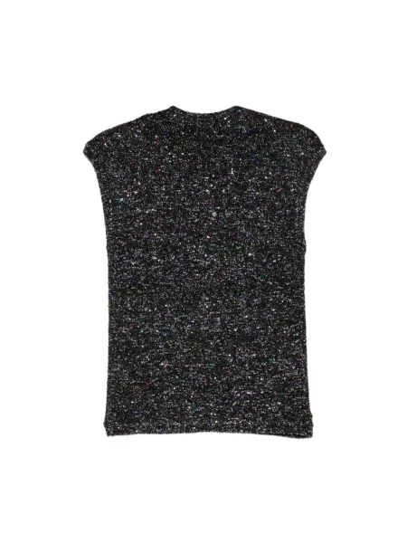 Dzianinowy sweter Emporio Armani z cekinami czarny