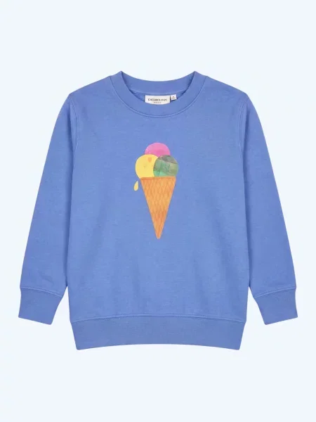 MelaDi Pulover Kinder Sweater aus Biobaumwolle Eiscreme akvamarin