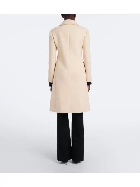 Volneni dvoredni plašč Gucci bela