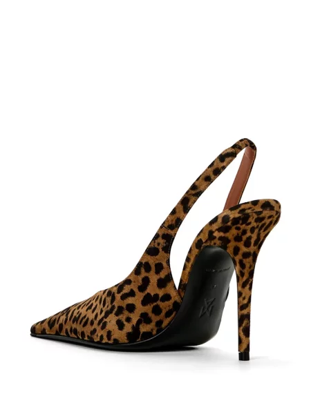 Pantofi cu toc Amina Muaddi slingback maro