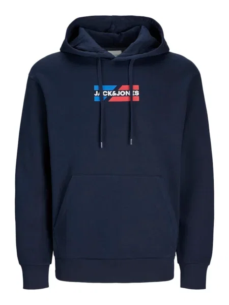 JACK & JONES Mikina JJECorp námořnická modř / červená bílá