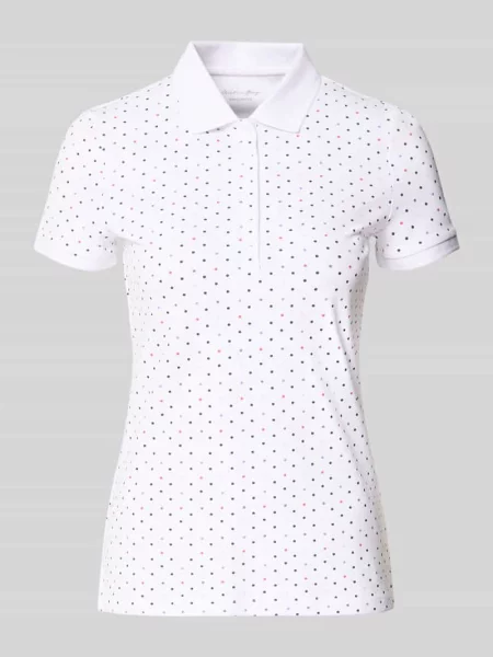 Koszulka polo w kroju slim fit z domieszką bawełny Christian Berg Woman białe