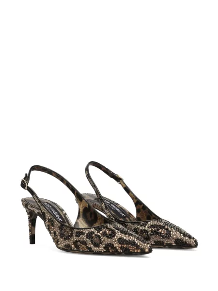 Raštuotos bateliai Dolce & Gabbana leopardinės slingback ruda