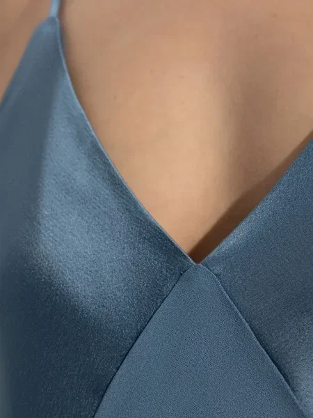 Top Forte_forte din satin albastru