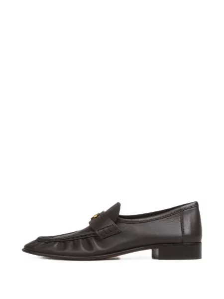 Pantofi loafer Chloé din piele cu motiv cu inimi maro