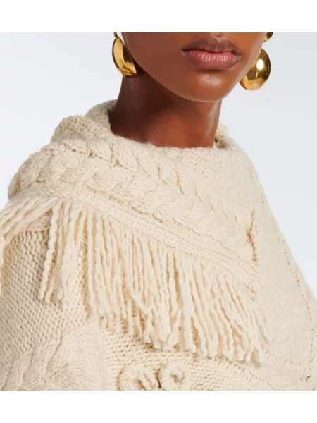 Poncho Marant Etoile de lână alb
