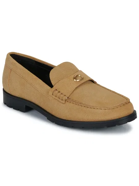 Pantofi loafer Coach din piele de căprioară maro