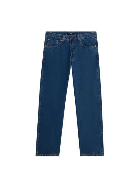 Jeansy straight leg Vans w kratę niebieskie