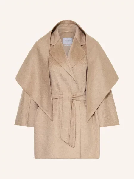 Max Mara Sada Detto: Kašmírový Kabát A Šála béžová
