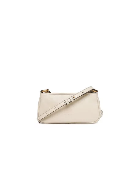 Ročna torba PINKO Half Moon Baguette Mini AI PLTT Écru bež