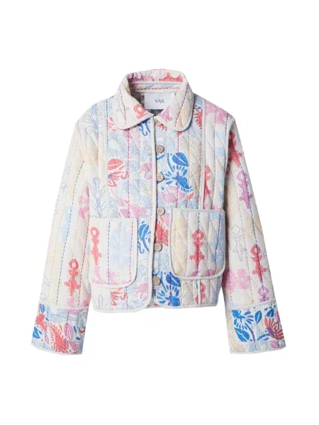 YAS Geacă de primăvară-toamnă YASKANTHA crem / azur / deschis / roz zmeură albastru