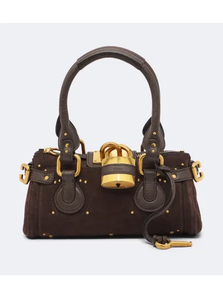 Geantă Chloé din piele de căprioară maro
