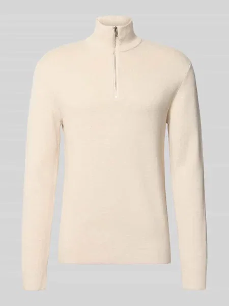 Bluza z kołnierzem i detalem z logo model ‘MILANO’ Jack & Jones Premium biała