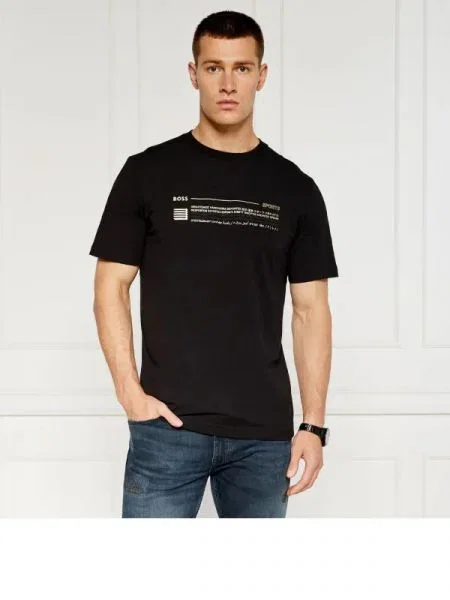 BOSS GREEN Tricou | stretch negru