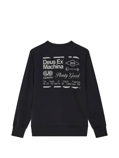 Pulover Deus Ex Machina cu imagine negru