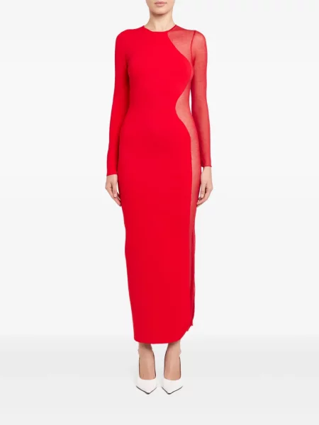 Rochie midi Stella Mccartney din dantelă până la genunchi de costum roșu