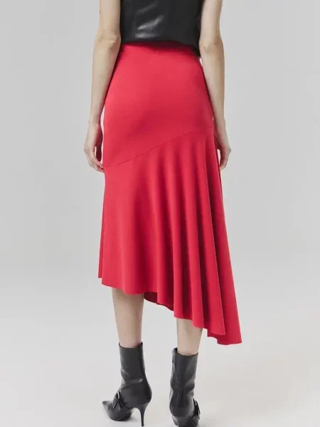 Спідниця Answear Lab midi розкльошена червоний