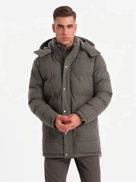 Parka Ombre so slieňovým vzorom zelená