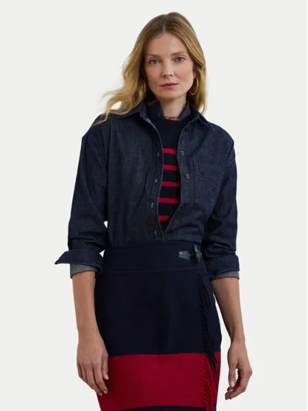 LAUREN RALPH LAUREN дънкова риза тъмносин