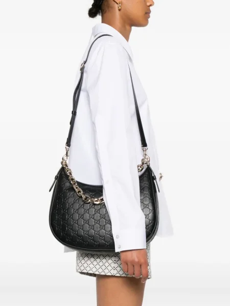 Colier Gucci cu bretele negru