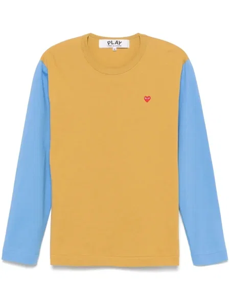Tricou Comme Des Garcons Play cu motiv cu inimi galben