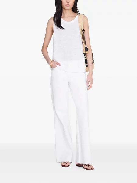 Top Anine Bing cu broderie de in alb