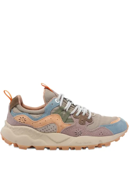 Sneakerși Flower Montain cu model floral maro