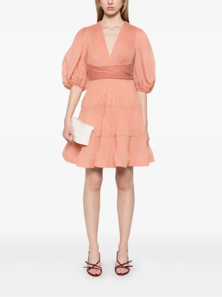 Rochie mini Zimmermann plisată de costum roz