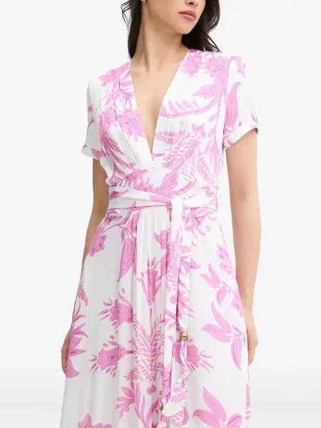 Rochie maxi Melissa Odabash cu model floral cu imagine de costum alb