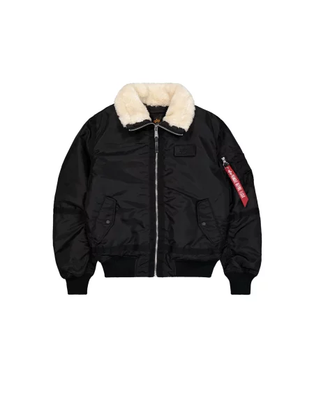 ALPHA INDUSTRIES Geacă de iarnă negru / lână alb