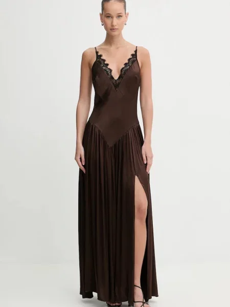 Bardot rochie din maro