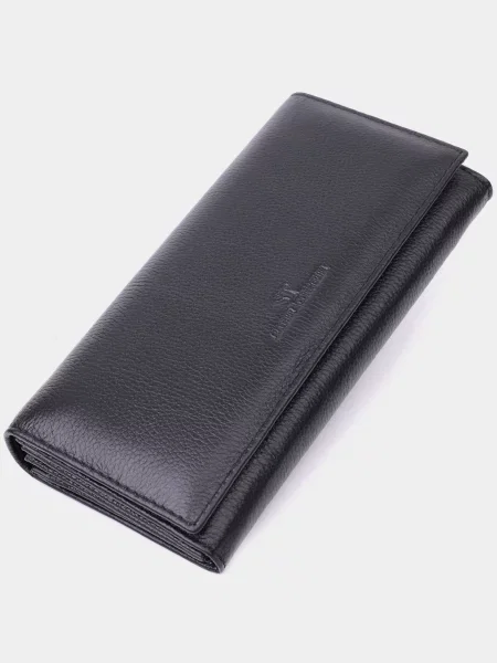 Кожаный кошелек St Leather Accessories черный